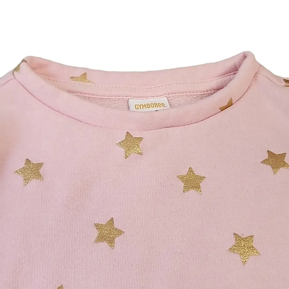Gymboreee Pink Sweater Dress with Gold Stars